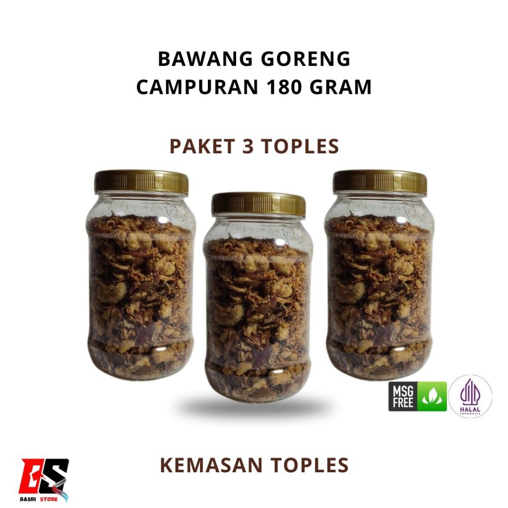 

Bagor Bawang Brebes campuran 180 gram Paket 3 pcs Grade D COD termurah