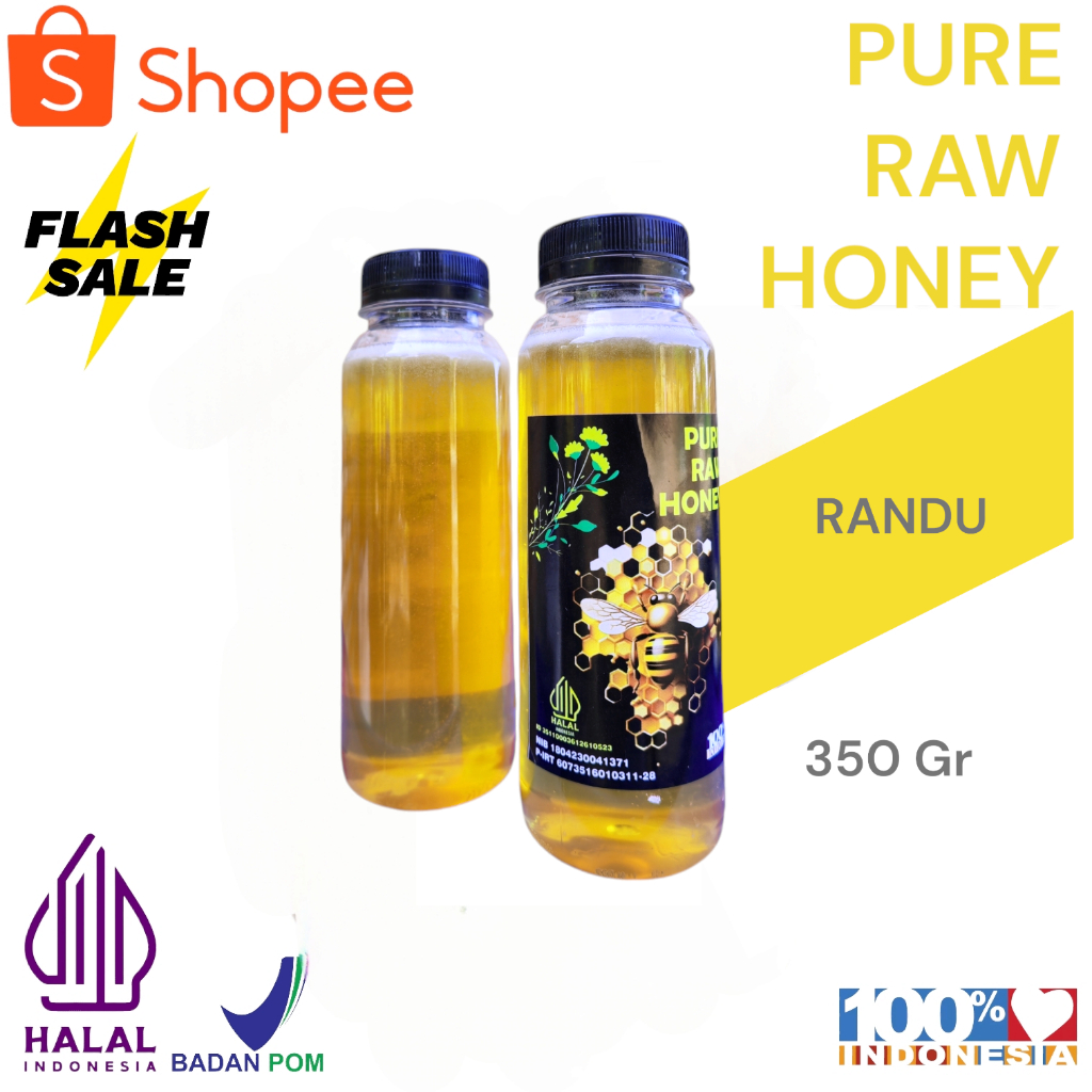 

Madu Murni Asli 35O gr Nektar Randu 100% Alami Pure Natural Raw Honey