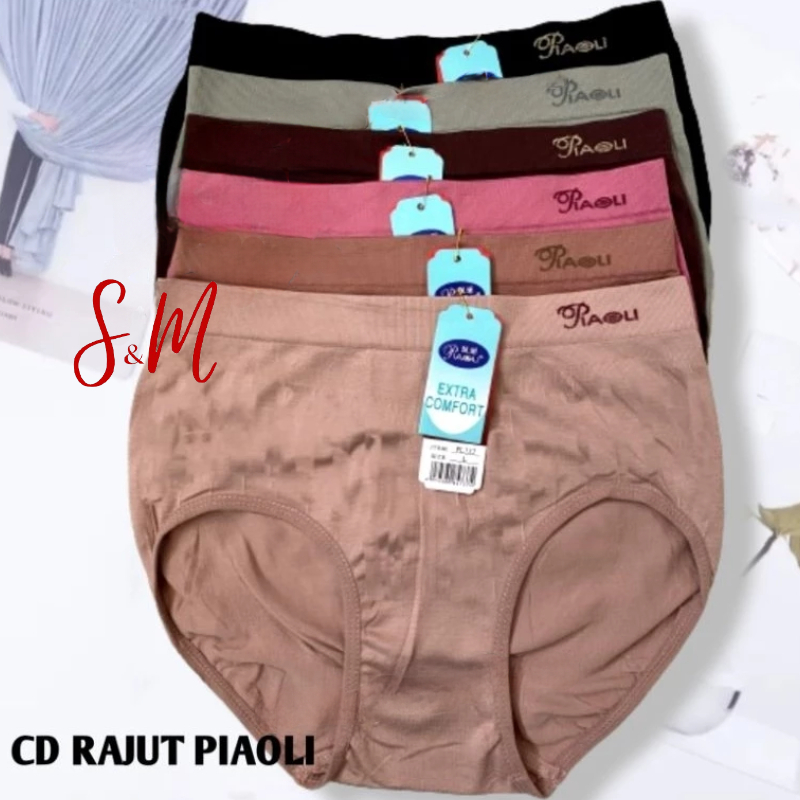 Promo 3,6 Pcs Celana Dalam Wanita Rajut Piaoli 747/737 - Cd Cewek Rajut