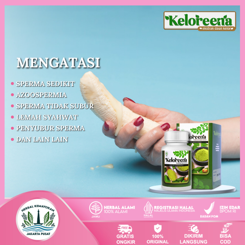 Obat Sperma Penyubur Sperma Pengental Sperma Air Mani Encer Keloreena Kapsul Ekstrak Daun Kelor Asli