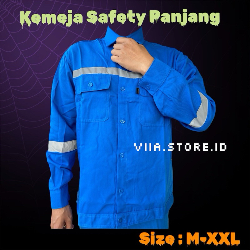 PROMO Baju Kerja Proyek/Seragam Kerja Lapangan/Kemeja Safety Lengan Panjang/Baju Proyek Safety/Baju 