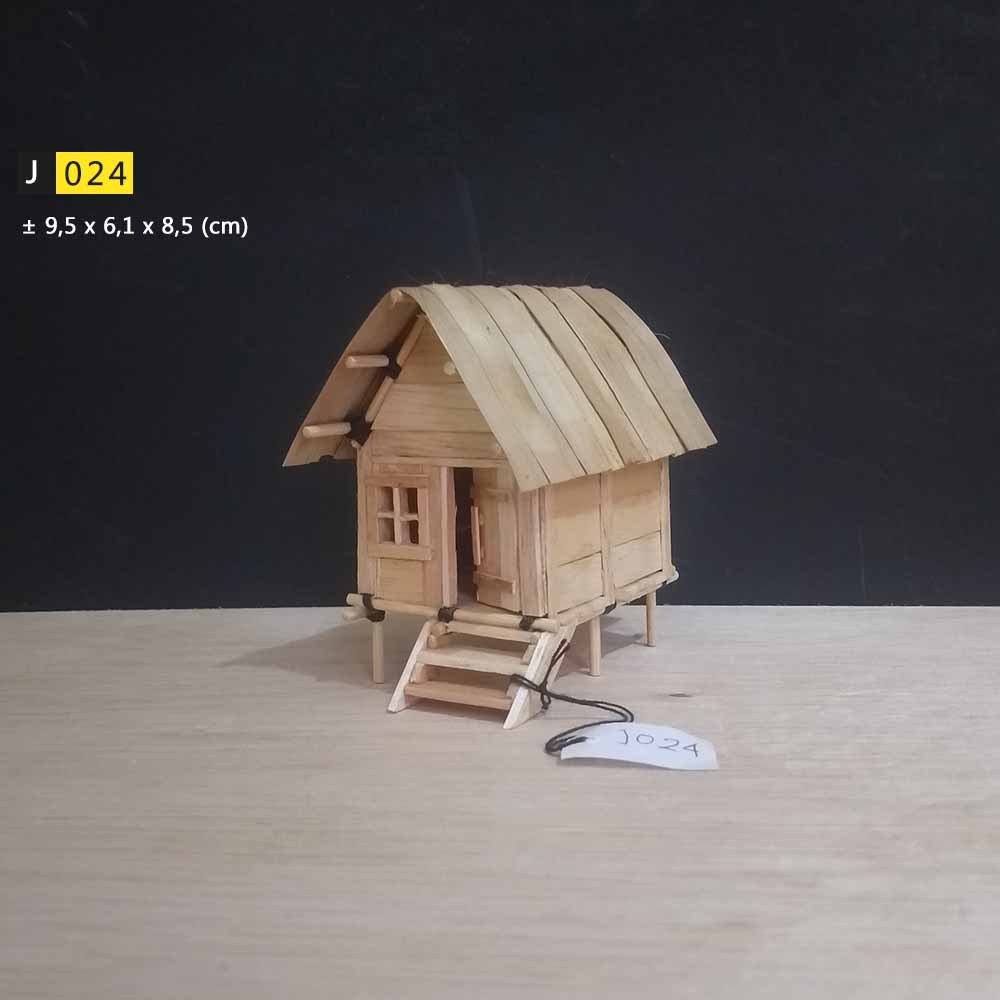 [J024] Miniatur Rumah kayu Bambu Stik Eskrim u/ aksesoris diorama / akuarium /aquascape / lainnya