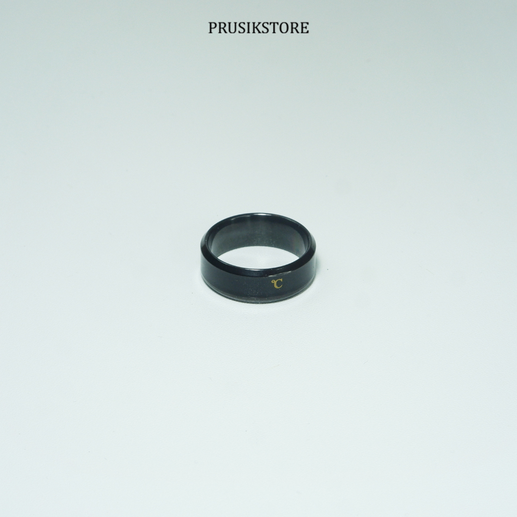 Cincin Suhu Titanium Pria Cowok Keren Anti Karat