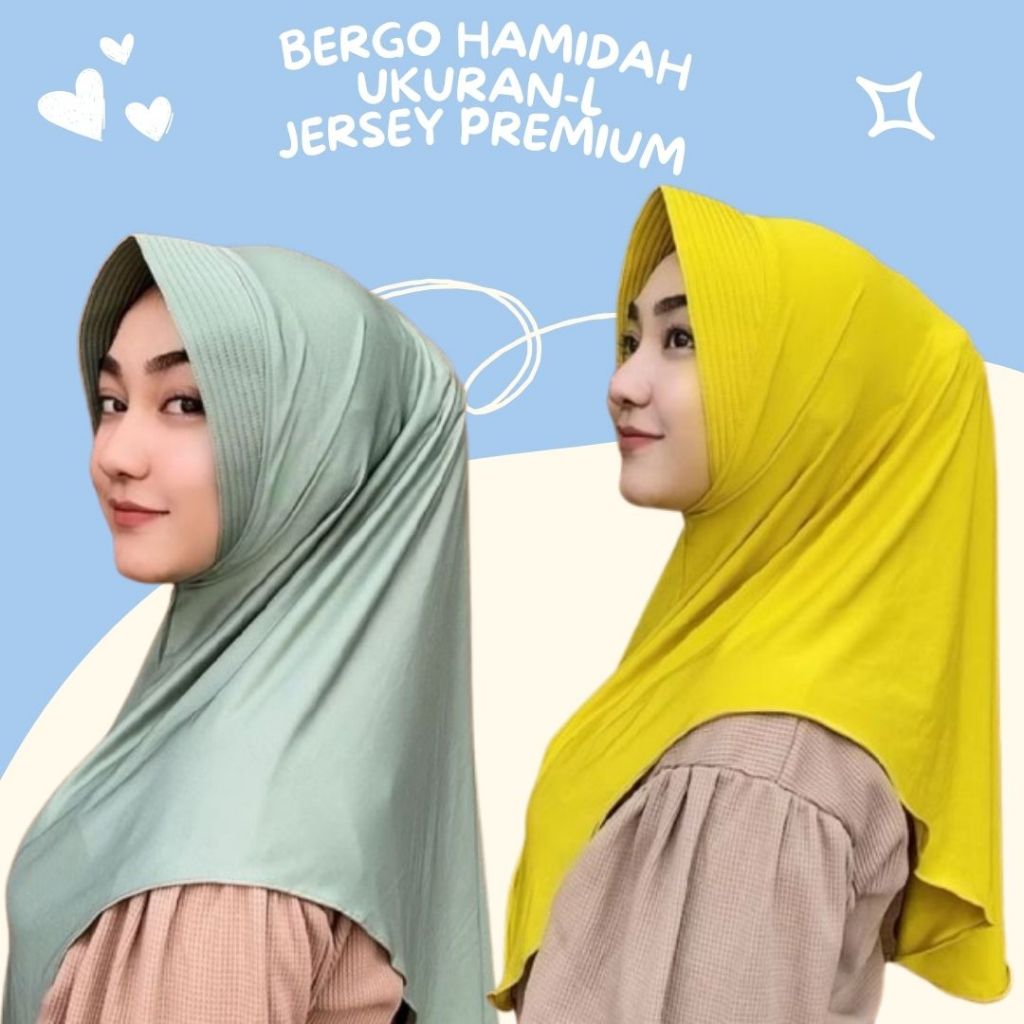 Hamidah - Hijab Adeeva Bergo size L Hamidah/Bergo Hamidah Pad Panjang