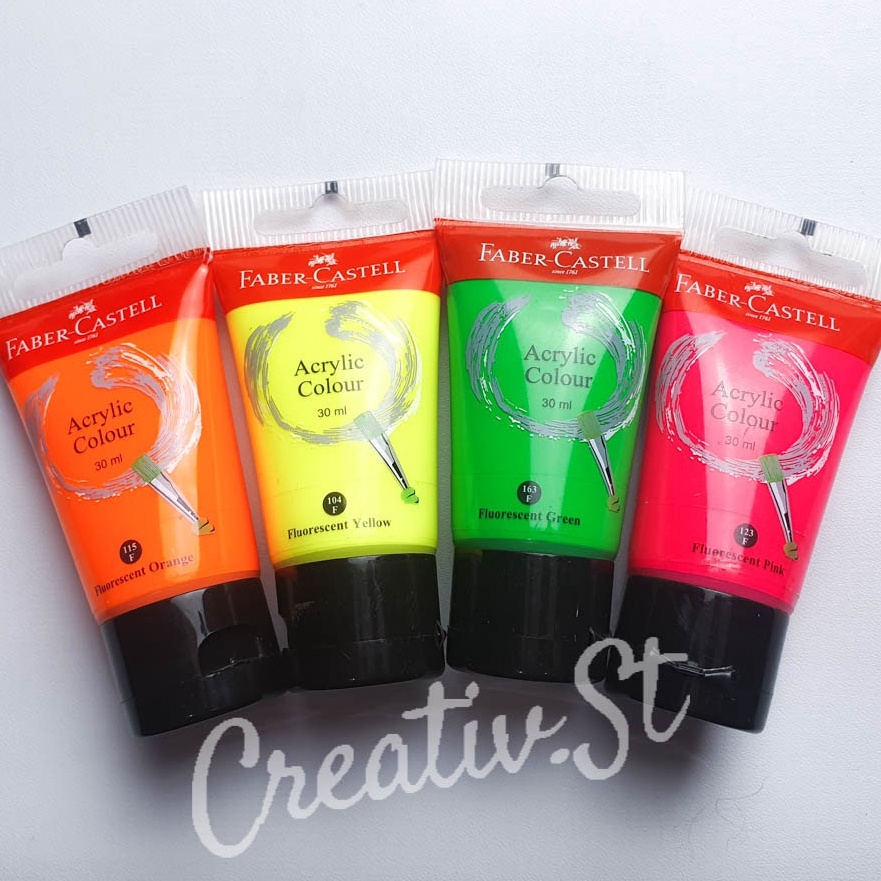 

KP8 FABER CASTELL Cat Acrylic Flourescent 3 Ml Satuan Cat Lukis Akrilik