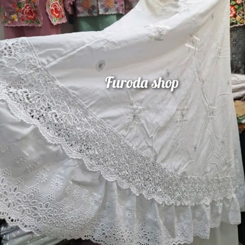 MUKENA BAHAN KATUN PARIS RENDA MUKENA KATUN PARIS PUTIH MUKENA HAJI DAN UMROH PREMIUM