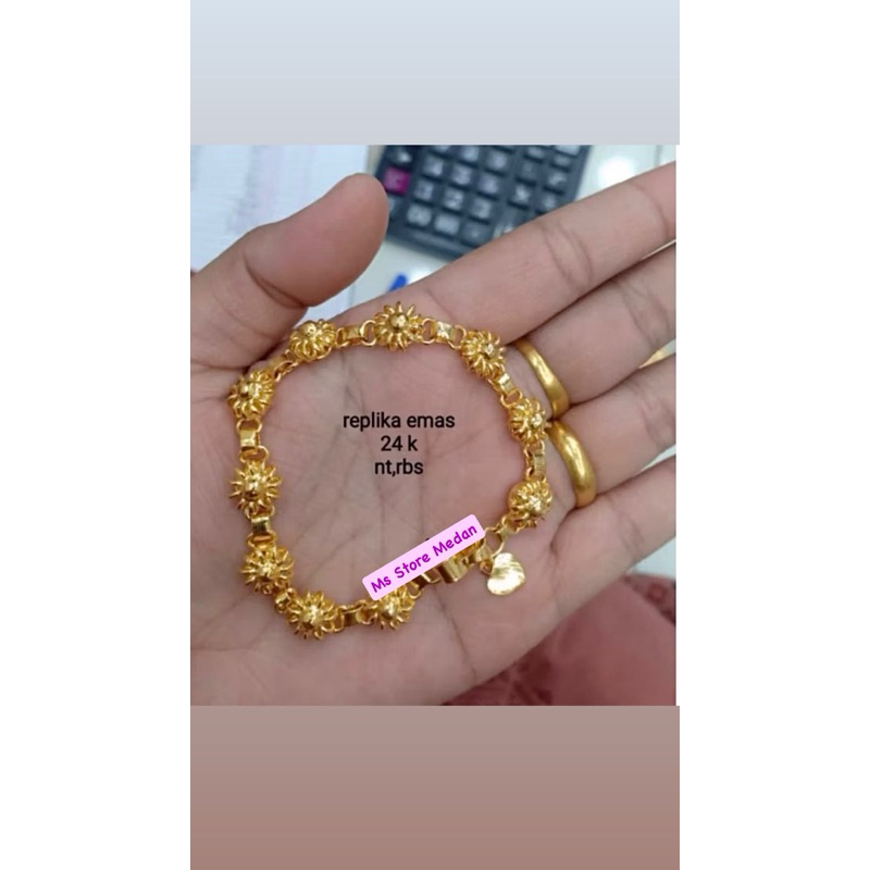 Gelang matahari Full bunga matahari warna emas 24k