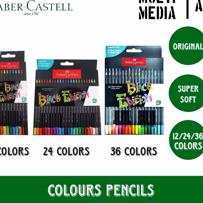 

Kilat FABERCASTELL BLACK EDITION COLOUR PENCILS SERIES PENSIL WARNA FABER CASTELL 12 24 36 COLORS