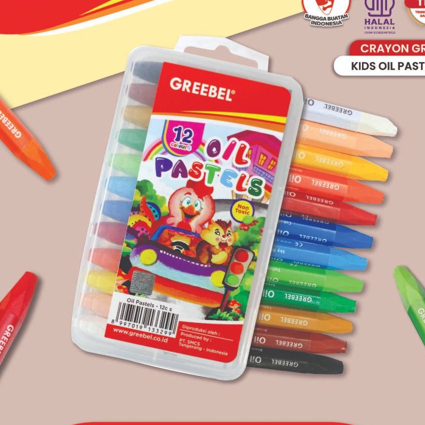 

Top GREEBEL Crayon Krayon KIDS OIL PASTEL 12 Warna CS KOP 12CS Crayon Greebel Krayon Warna Non Toxic