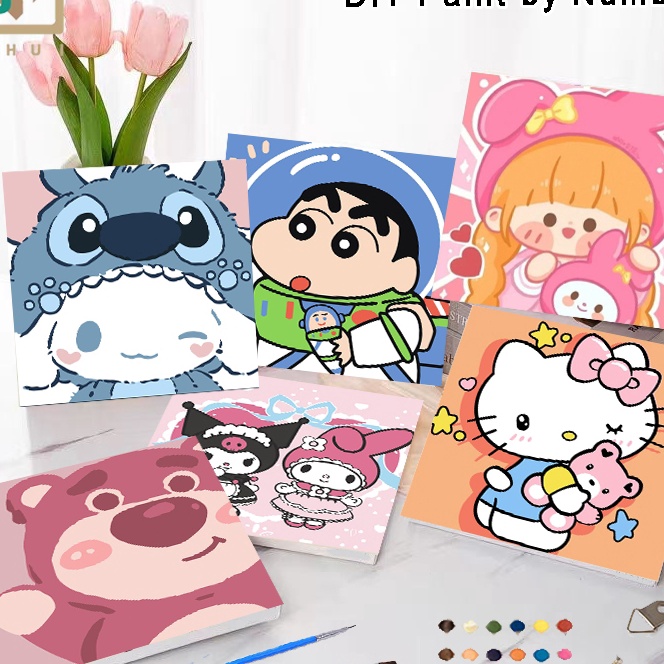 

KF7 JIHUI Paint By Number 2x2 Kartun DIY Painting Kit Canvas Paint Set Aesthetic Kanvas Lukis