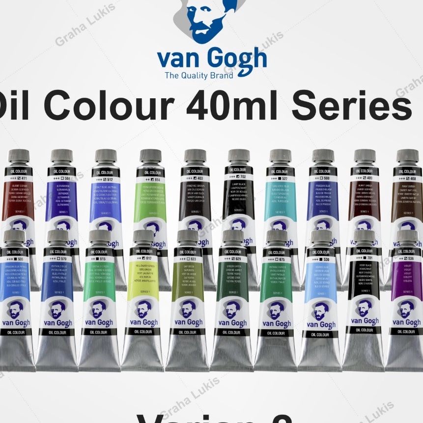 

HJ6 Van Gogh Oil Colour 4 ml Serie 1 Varian 2 BROWN BLUE VIOLET GREEN BLACK GREY 4ml