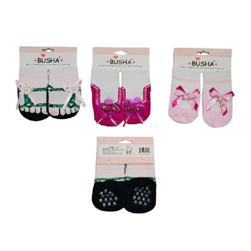 Kaos kaki bayi Perempuan anti slip 0-6 Bulan & 6-12 Bulan