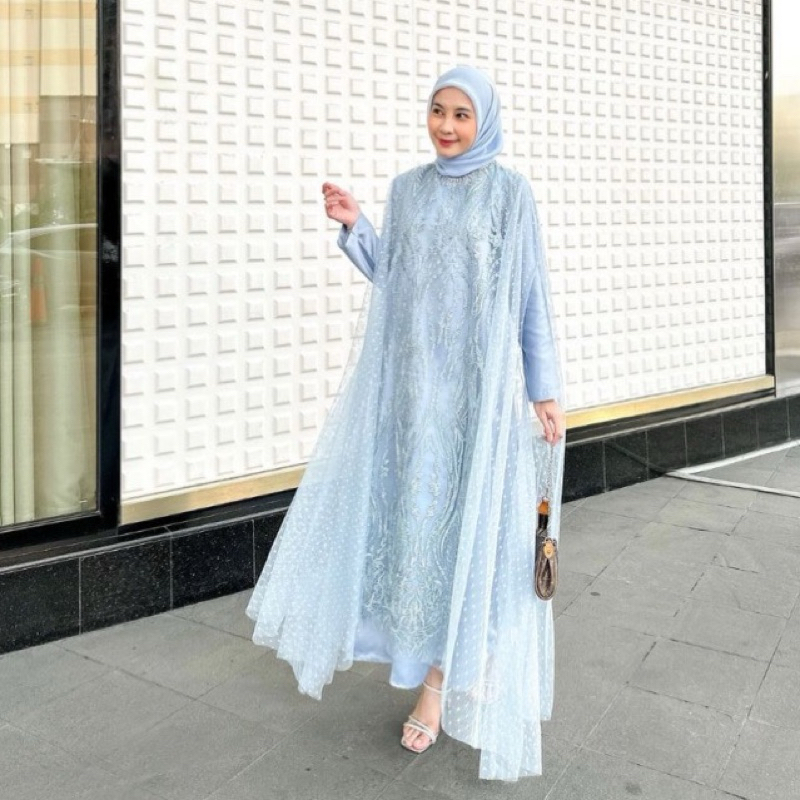 SEWA | RENT Pauline Baby Blue Dress Biru by aura Kondangan Lamaran Lebaran