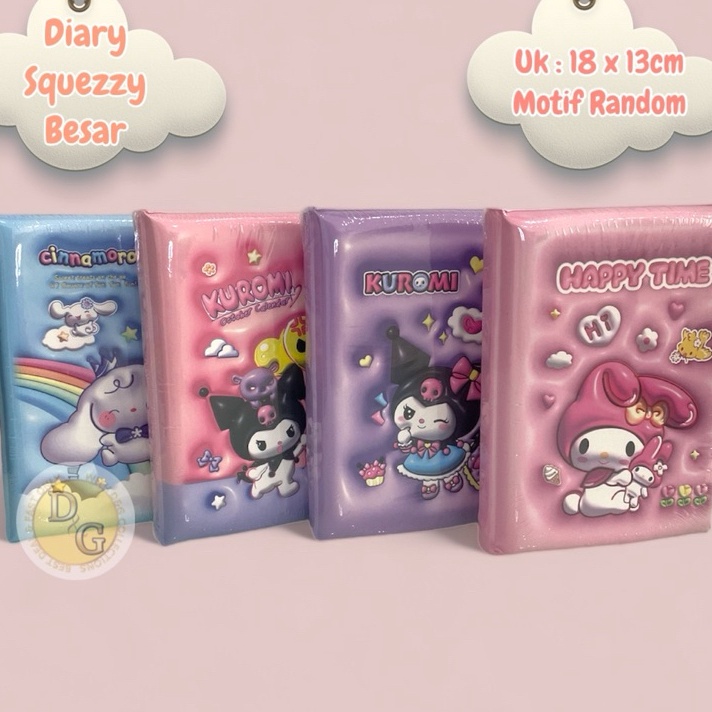 

KILAT SUPER BUKU DIARY SQUISHY SANRIO KUROMI MELODY BESAR NOTES BOOK CATATAN LUCU