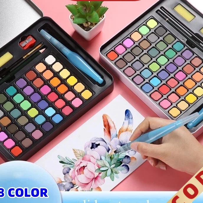 

Grosir 24h 48 Warna Watercolor Set Alat Cat Air termasuk kuas dan kes gambar Watercolour Water color Melukis Alat Lukis solid watercolor Cat Air Padat Solid Watercolor Set 36 48 Warna Cat Air