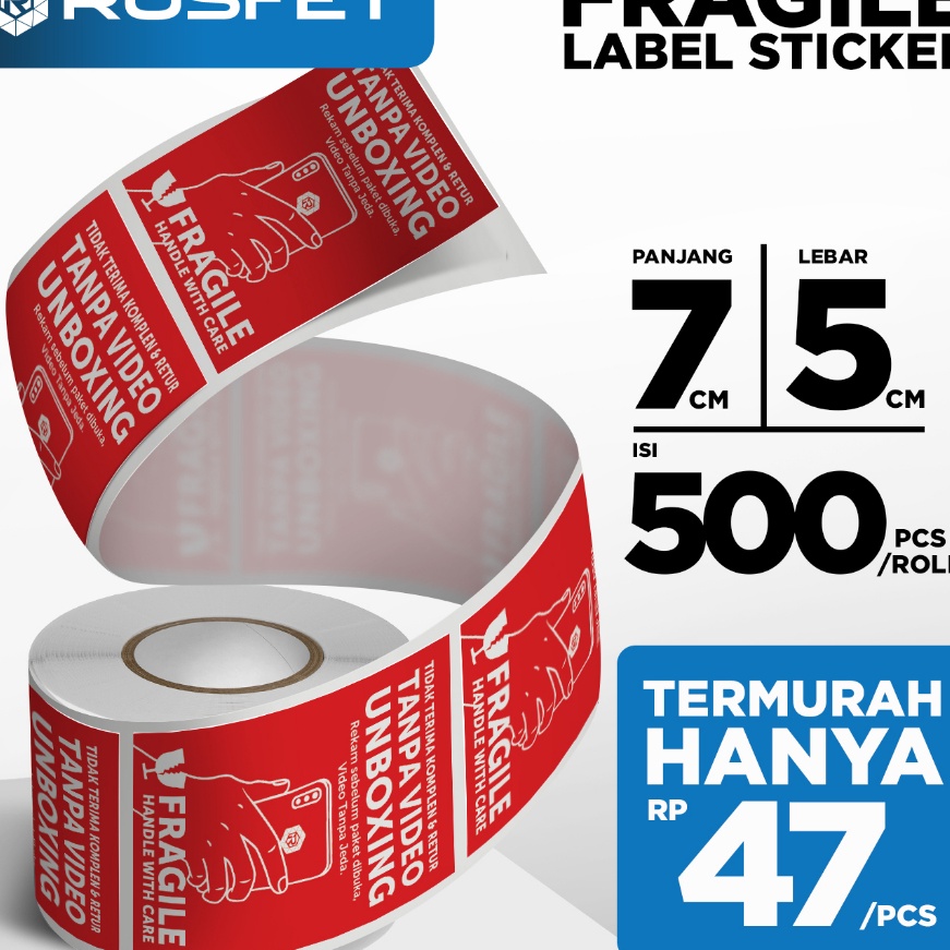 

Terkini Stiker Unboxing 7x5cm Fragile Sticker Label Video Unboxing Per Roll