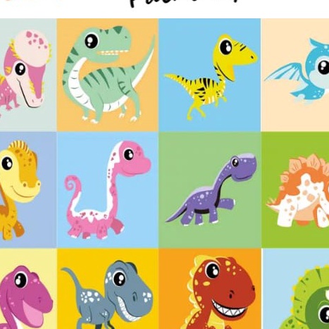 

KF7 BS Painting by Number Children Canvas Set Kanvas Lukis Anak Mewarnai Nomor Versi Dinosaurus