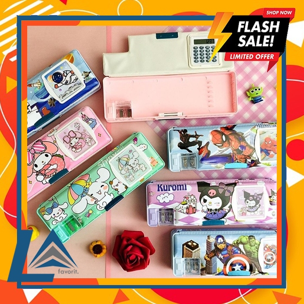 

Case Stationery Kids Kotak Pensil Anak Tutup Magnet Kotak Pensil Kalkulator Tepak Anak Karakter
