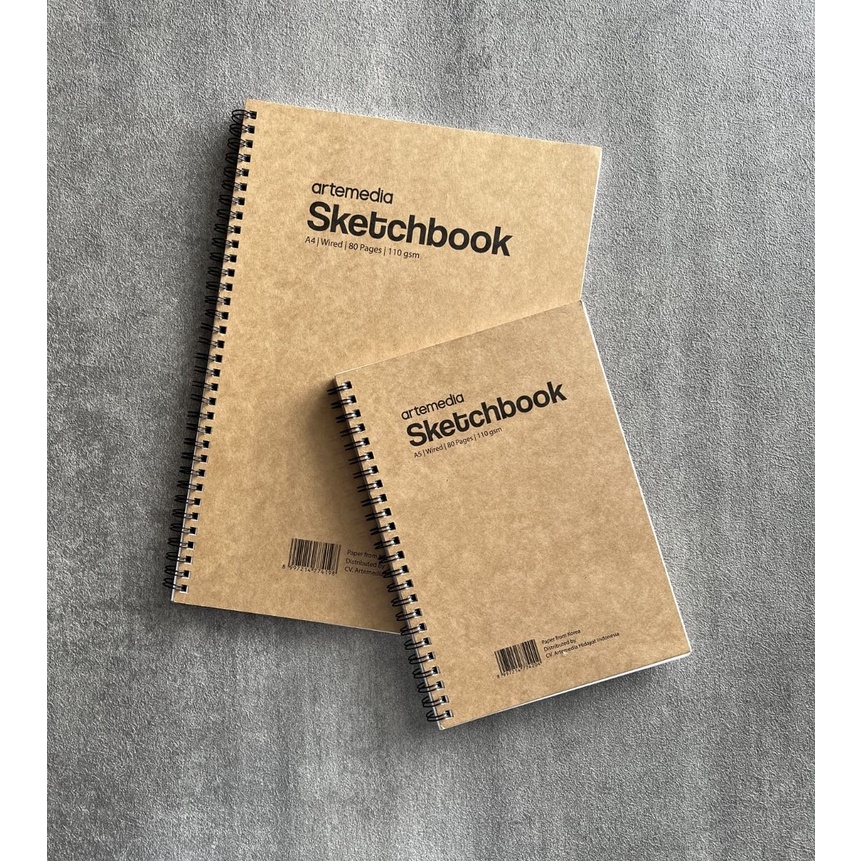 

Premium artemedia scetchbook wired a5 jilid craft coklat 11 gsm 4 lembar