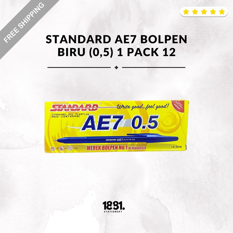 

Pulpen Standard AE7 Biru (0,5) | Pulpen Standard Tinta Biru | Pulpen Standard 1 Pack 12