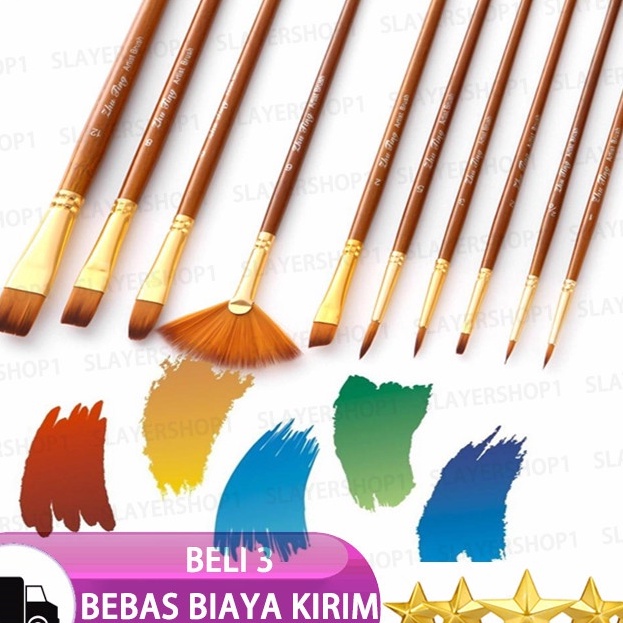 

HJ6 Slayershop 16 Buah Set Kuas Lukis Kit Kuas Artis Beberapa Kuas Media dengan Rambut Nilon untuk Akrilik Aquarelle Cat Air Lukisan Minyak Guas untuk Perlengkapan Menggambar Seni