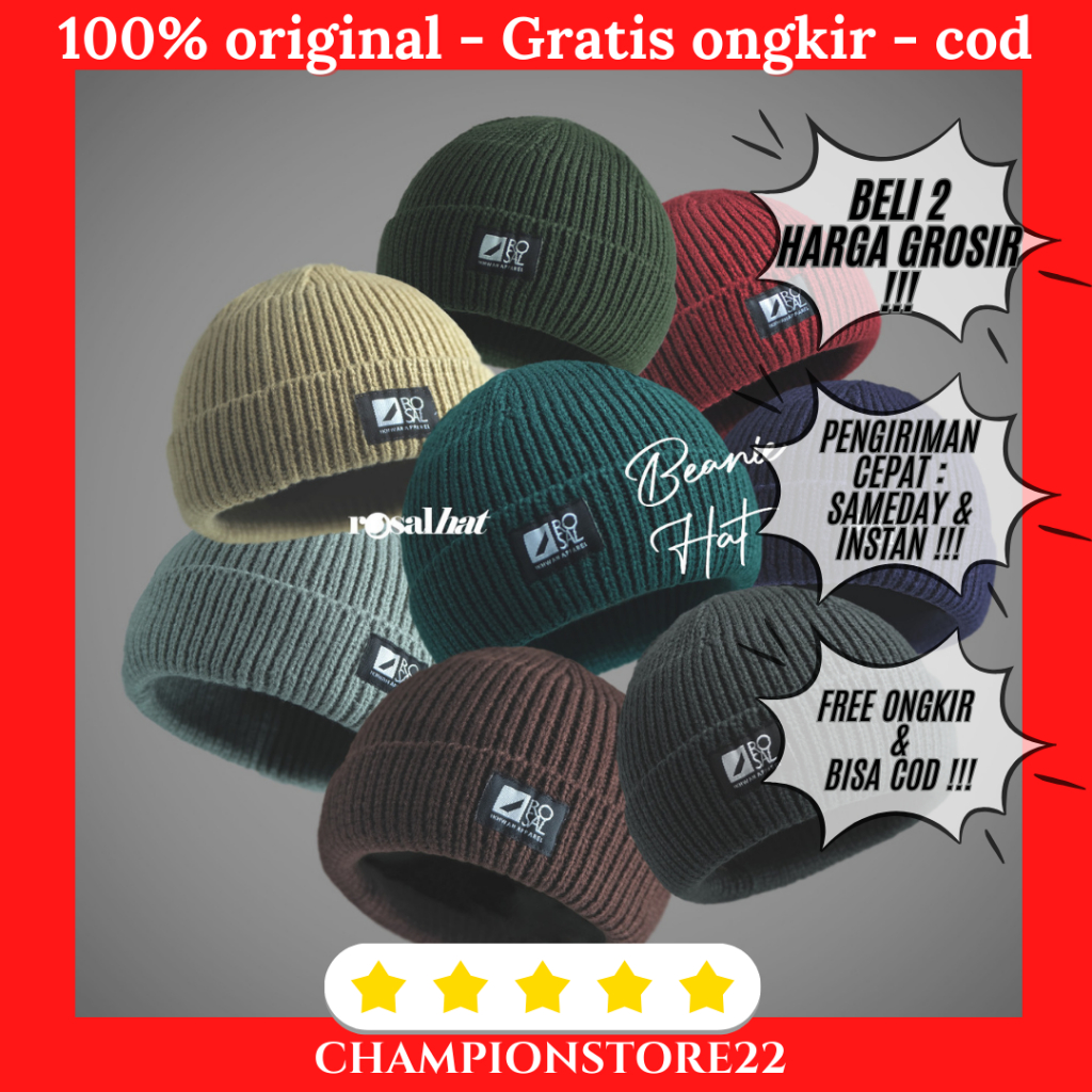 Beaniehat Rosal Topi Kupluk Peci Sholat Beanie Hat Fashion Muslim Pria