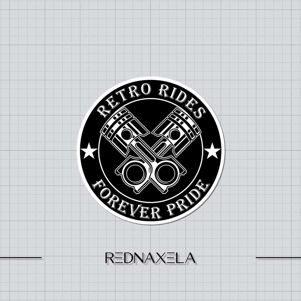 

Stiker Vinyl Retro Rides Forever Pride Notice Warning Sign Sticker