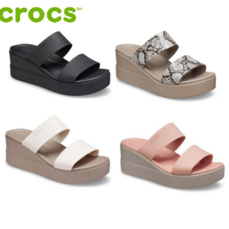 Paling Sesuai SANDAL CROCS BROOKLYN MID WEDGES WOMEN  BROOKLYN SLIDE WEDGES