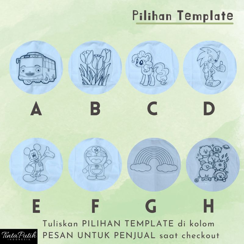 

TEMPLATE bahan sablon paket melukis kaos / dtf / stiker baju setrika