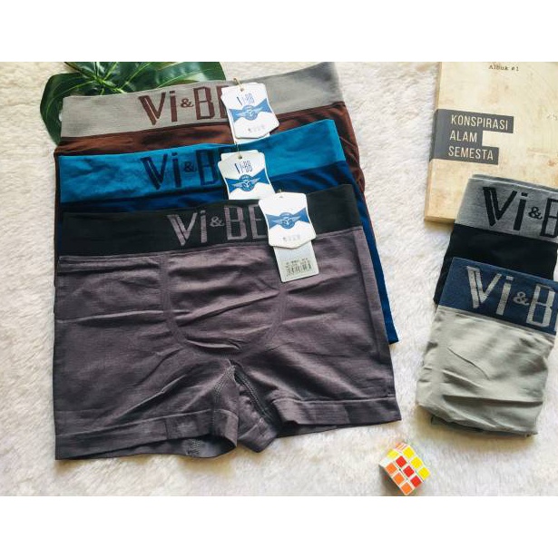 Stok Terbatas 12 PCS Boxer ViBB  Celana Dalam Pendek ViBB Pria Dewasa CD Seamless Lakilaki Remaja Op