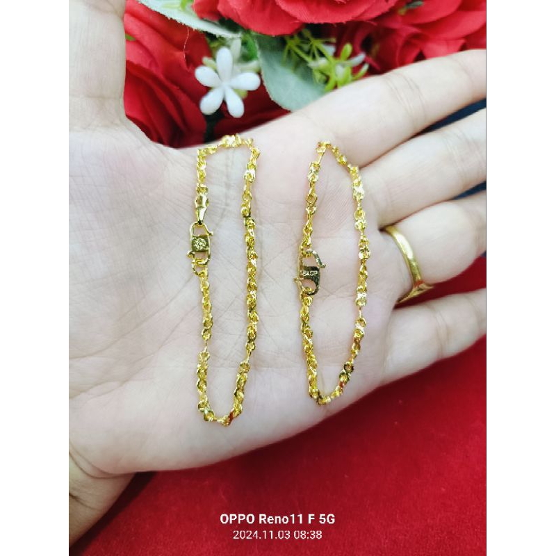 gelang infinity bayi/anak lapis emas 24k