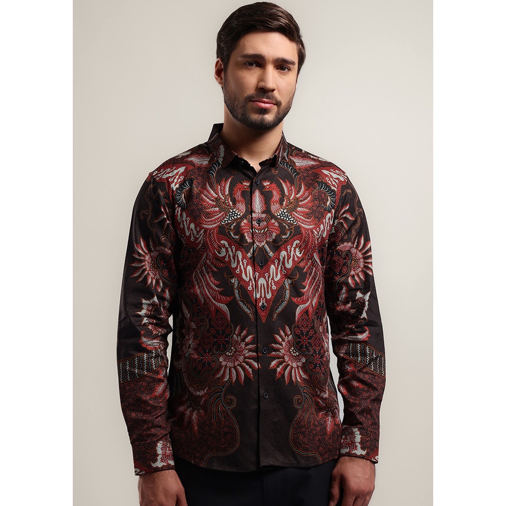 Terbaru MOC Kemeja Batik Lengan Panjang Pria APHIBLACK