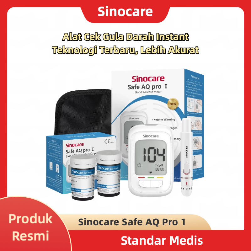 【Teknologi Terbaru】Alat Cek Gula Darah Lengkap Sinocare Safe AQ Pro 1 Alat Ukur Cek Gula Darah Insta