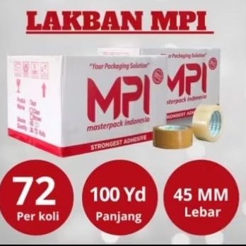 

Lakban Bening MPI 100 yard 6pcs, Lakban Packing, Isolasi bening, Lakban Bening Coklat MPI Hemat 2 inchi 100 Yard 45 mm Instan Gojek Grab 1 pack 6pcs