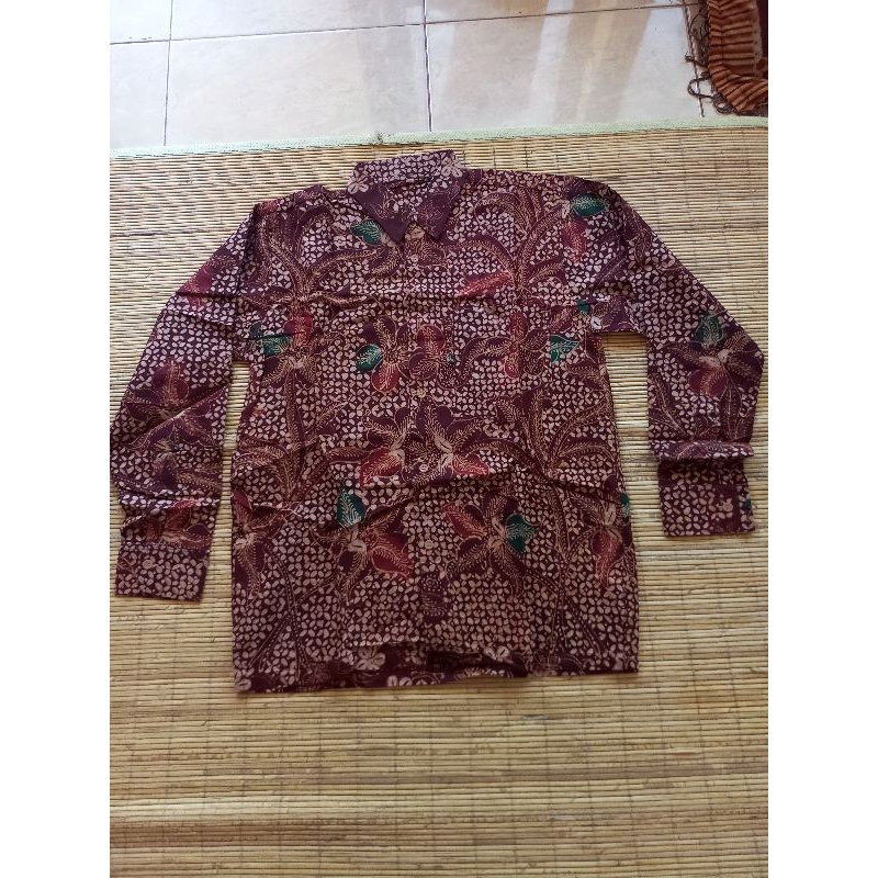 BAJU PRIA HEM KEMEJA BATIK MADURA LENGAN PANJANG