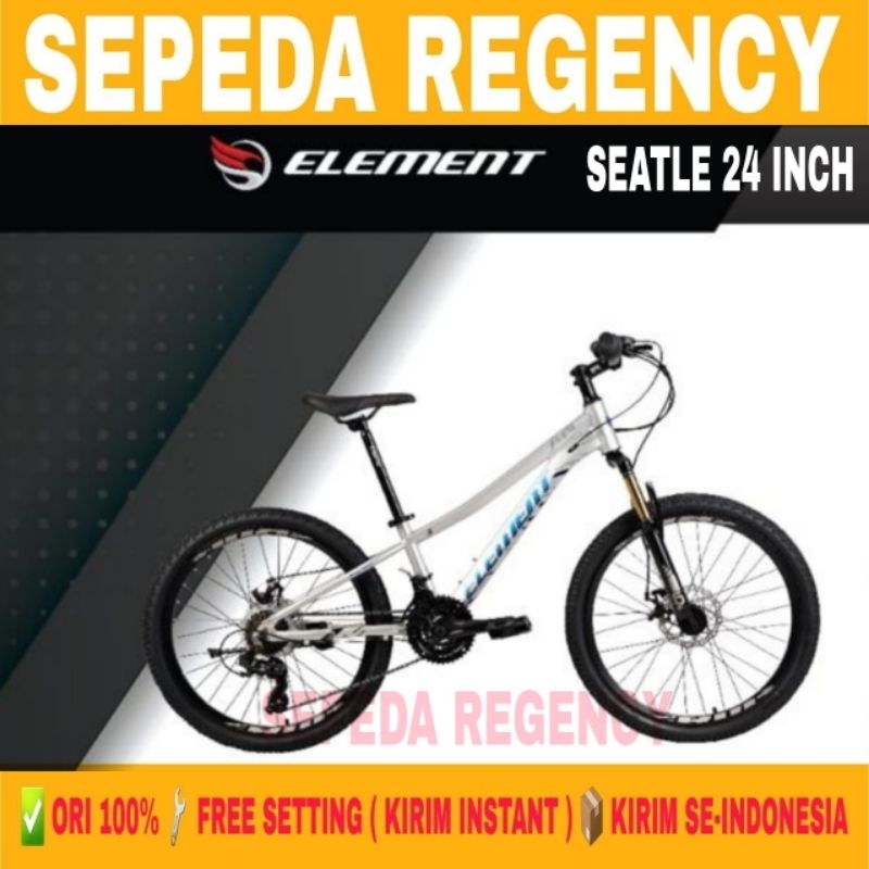 Sepeda Gunung MTB ELEMENT SEATLE 24 Inch Alloy Lady Friendly Frame Landai