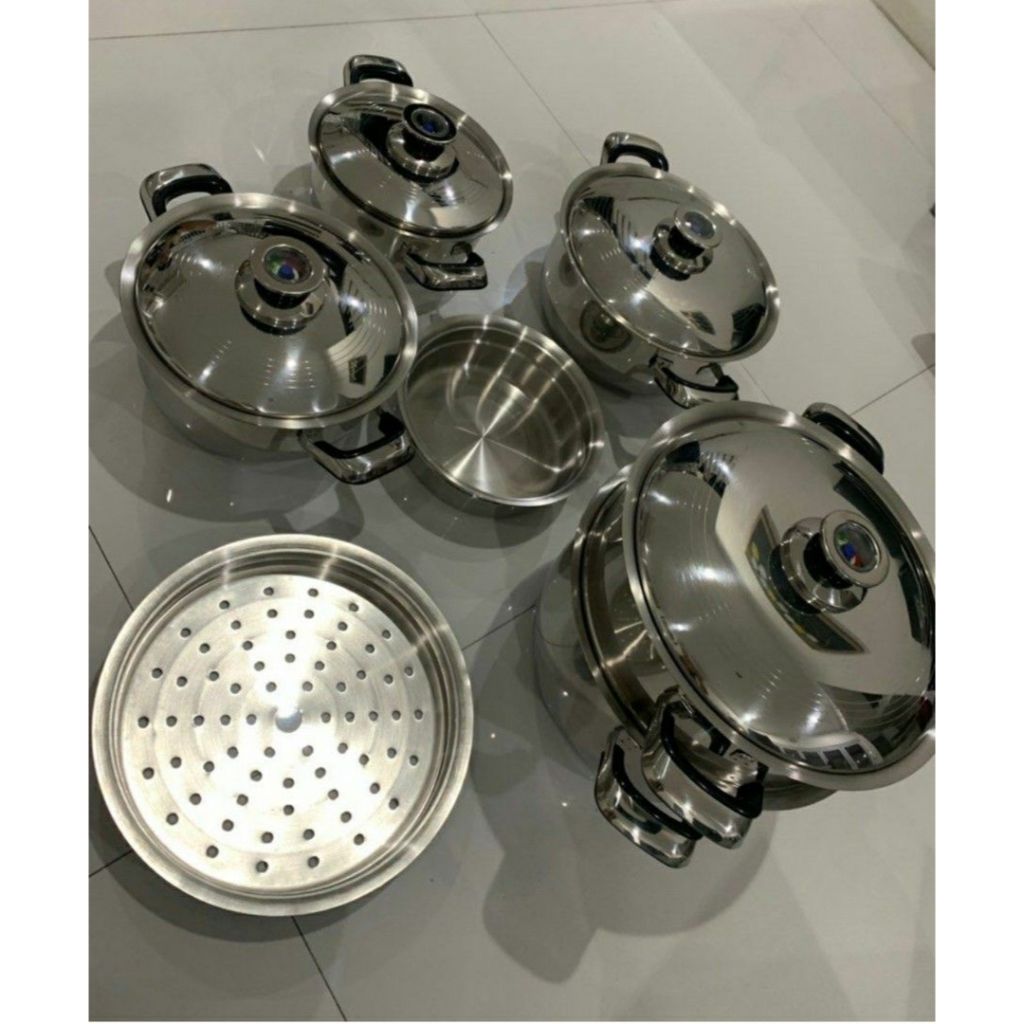 MetroWealth USA Panci Set Stainless 11 pcs 18 - 10