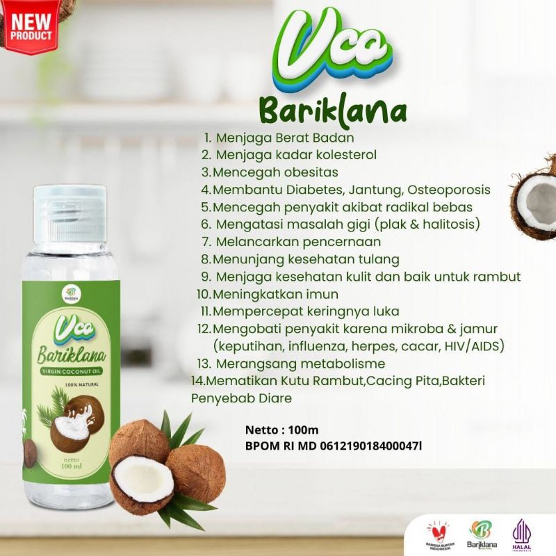

(FREE GIFT) Virgin coconut oil (vco) bariklana, Luka dalam dan luar, jamuran, bakteri, kecantikan, kesehatan imun, Rambut, kulit, untuk memasak nasi aman.