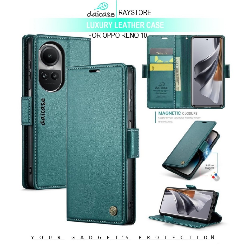 OPPO RENO 10 FLIP LEATHER CASE PREMIUM-FLIP WALLET CASE UNTUK OPPO RENO 10