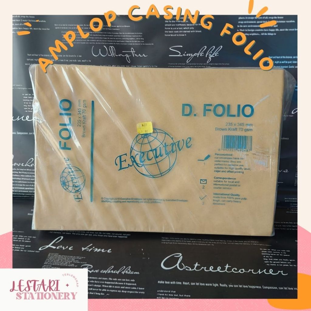 

(20 lembar) Amplop Coklat Folio Executive | Amplop casing Executive | Amplop Folio | Lestari Stationery