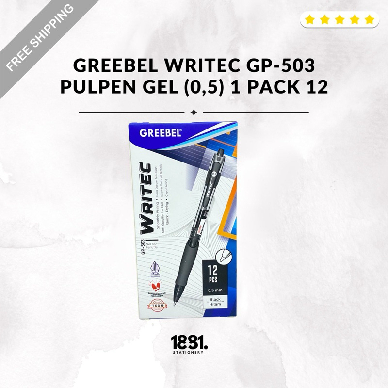 

Pulpen Gel Greebel Writec (0,5) | Pulpen Gel Hitam Gp-503 | Pulpen Gel 1 Pack 12