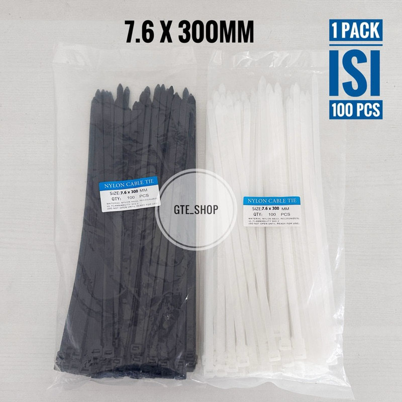 

Kabel Ties 30cm (300mm) 7.6 x 300mm PROMO TERMURAH Cabel Tie / Kabel Tie 7.6 x 300mm / Cabel Ties 30cm / Pengikat Kabel Putih dan Hitam Isi 100pcs / Kabel Ties Jumbo / Cabel Ties Panjang