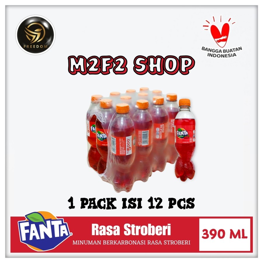 

Fanta Stroberi | Merah Minuman Bersoda Botol Plastik Pet - 390 ml (Kemasan Pack)