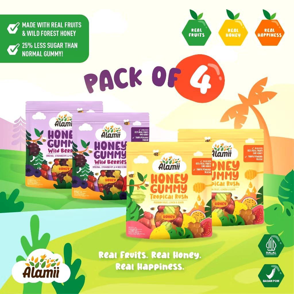 

ALAMII Honey Gummy 40g - Wild Berries / Tropical Rush - Cemilan Anak