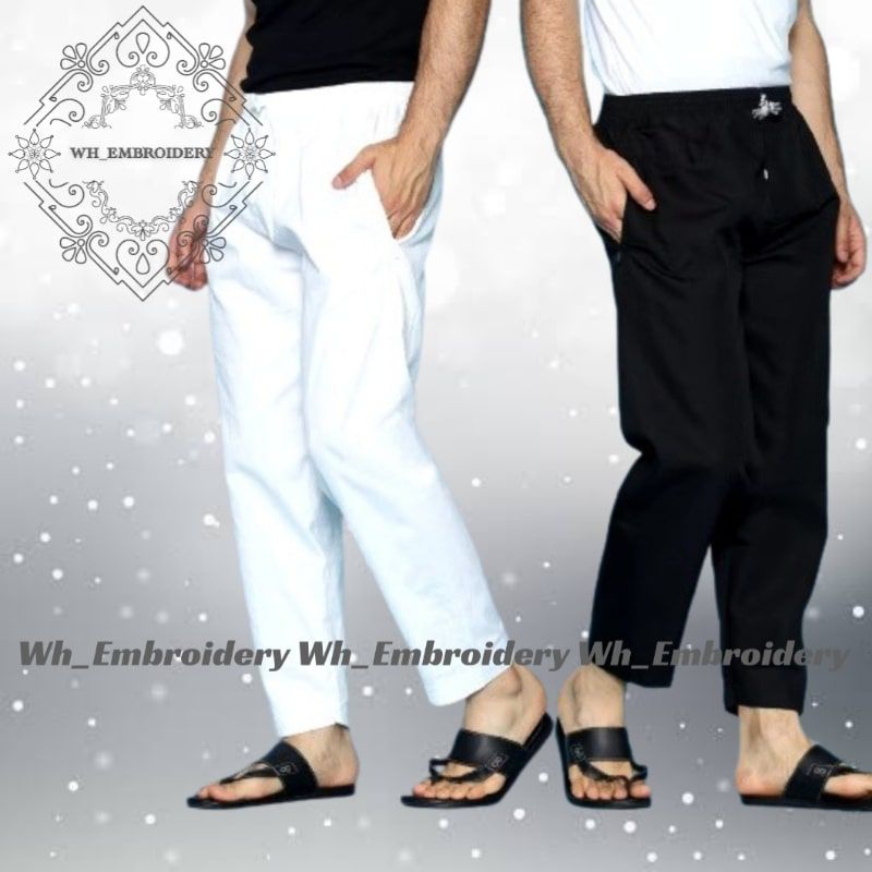 Celana Panjang Umroh Sirwal Katun Premium Putih & Hitam