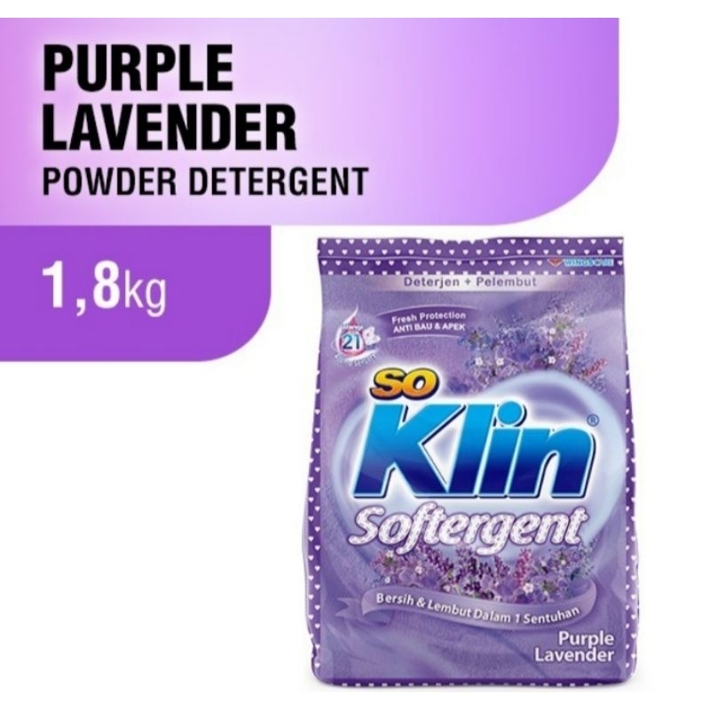 Soklin Softergent Purple Lavender Deterjen Bubuk 1,5 kg / Deterjen Bubuk Soklin