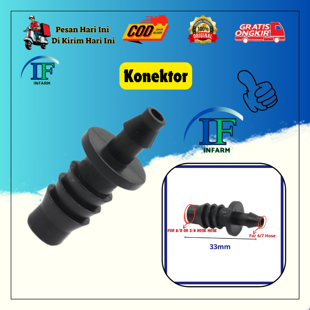 KONEKTOR 3/8 5/16 KE SELANG 4/7MM POMPA 12V KE SELANG 7MM 6MM