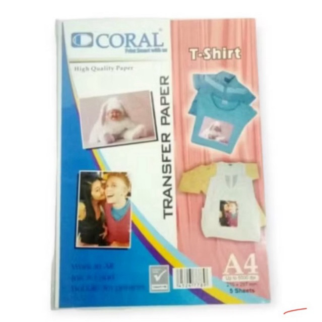 

CORAL TRANSFER PAPER A4 WHITE T-SHIRT
