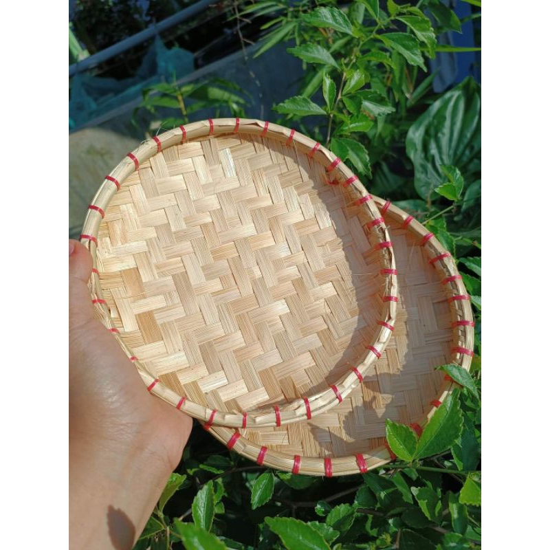 tampah bambu mini / nyiru mini / nyiru kecil / nampan bambu mini / nampan lalapan