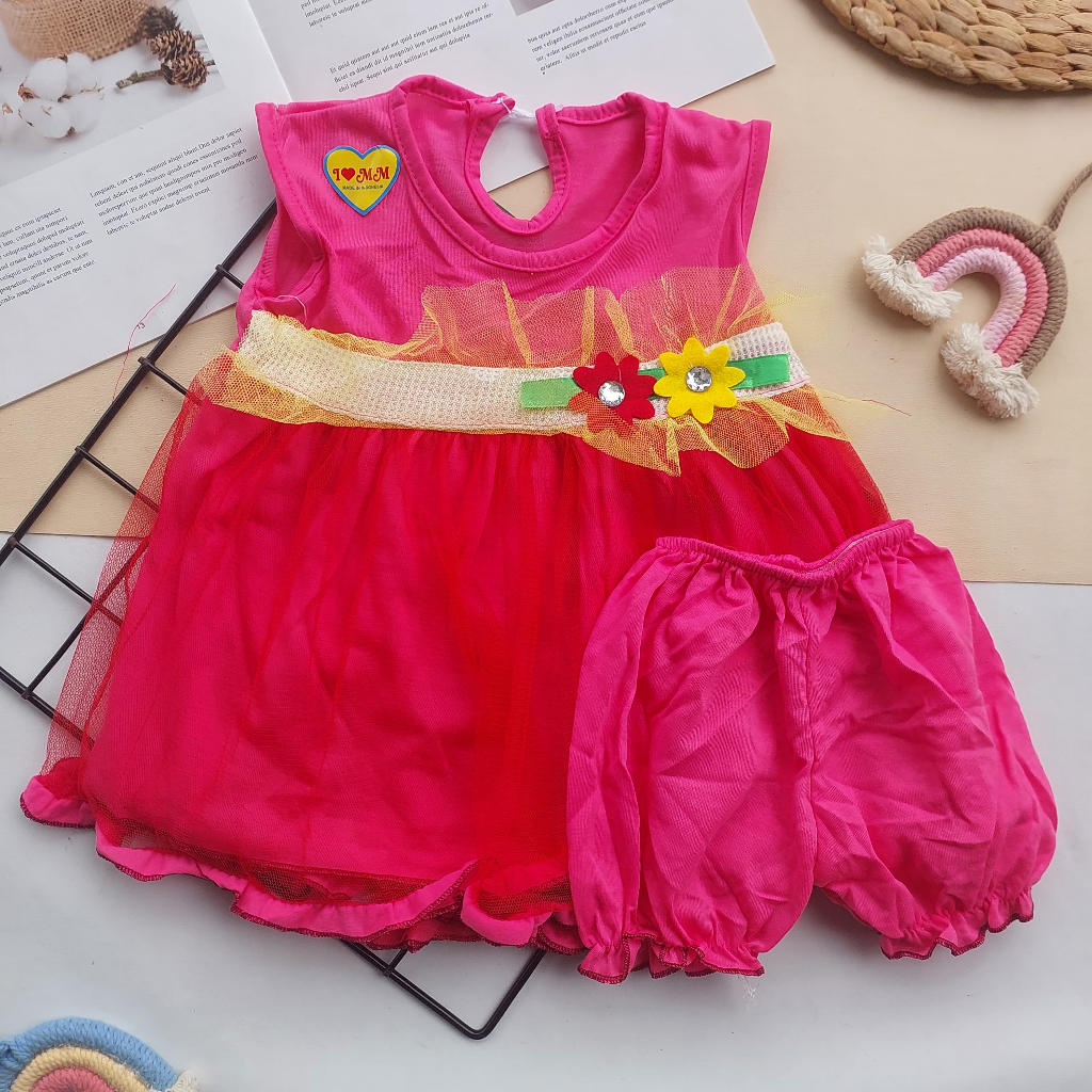 Baju Bayi Perempuan Setelan Dress Tutu 0-6 Bulan Lucu